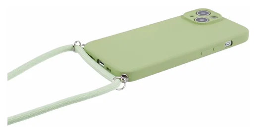 Apple iPhone 14 Hoesje met Koord en Camera Bescherming Back Cover Matcha Groen afbeelding 6