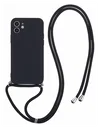 Apple iPhone 11 Hoesje met Koord en Camera Bescherming Back Cover Zwart