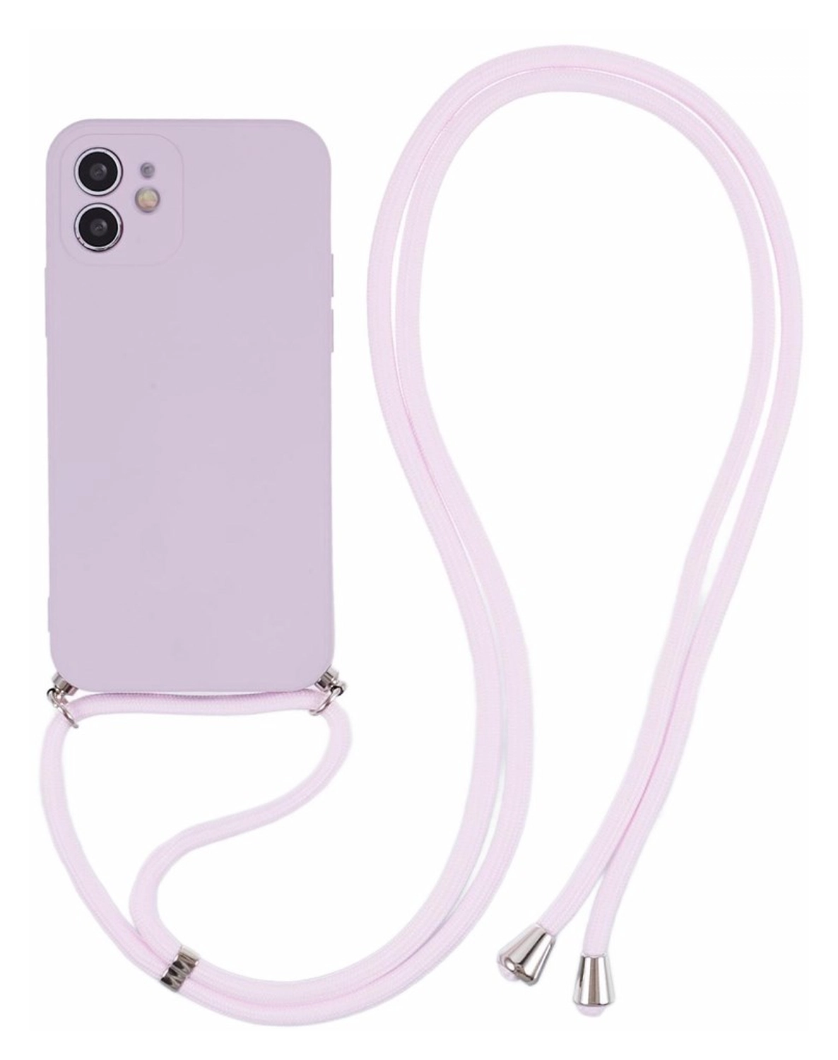 Apple iPhone 11 Hoesje met Koord en Camera Bescherming Back Cover Paars afbeelding 1