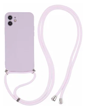 Apple iPhone 11 Hoesje met Koord en Camera Bescherming Back Cover Paars