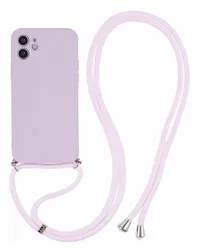 Apple iPhone 11 Hoesje met Koord en Camera Bescherming Back Cover Paars afbeelding