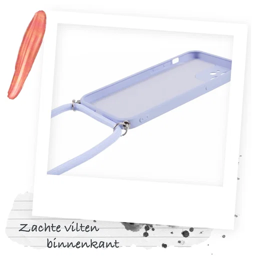 Apple iPhone 11 Hoesje met Koord en Camera Bescherming Back Cover Lichtpaars afbeelding 5