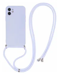 Apple iPhone 11 Hoesje met Koord en Camera Bescherming Back Cover Lichtpaars afbeelding