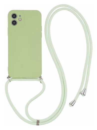 Apple iPhone 11 Hoesje met Koord en Camera Bescherming Back Cover Matcha Groen afbeelding 1