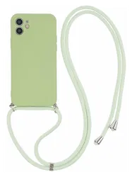 Apple iPhone 11 Hoesje met Koord en Camera Bescherming Back Cover Matcha Groen afbeelding