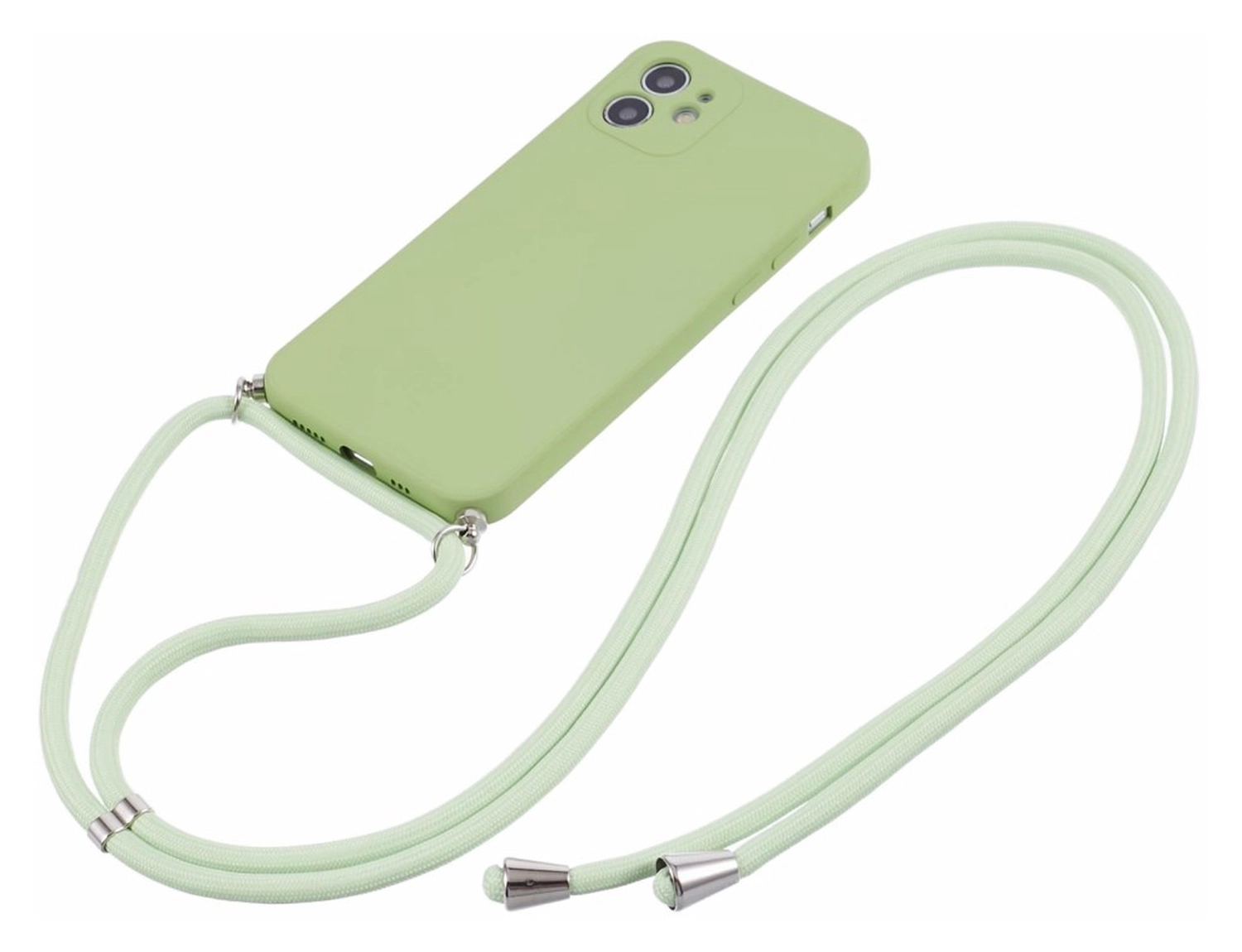 Apple iPhone 11 Hoesje met Koord en Camera Bescherming Back Cover Matcha Groen afbeelding 6