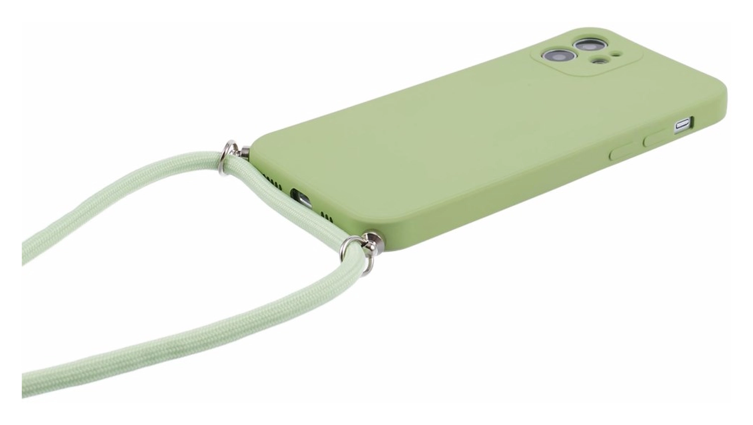 Apple iPhone 11 Hoesje met Koord en Camera Bescherming Back Cover Matcha Groen afbeelding 7