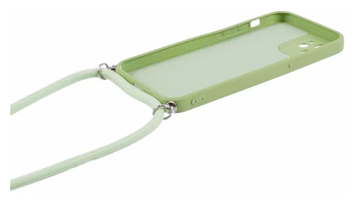 Apple iPhone 11 Hoesje met Koord en Camera Bescherming Back Cover Matcha Groen afbeelding 8