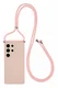 Samsung S25 Ultra Hoesje met Koord en Camera Bescherming Back Cover Roze