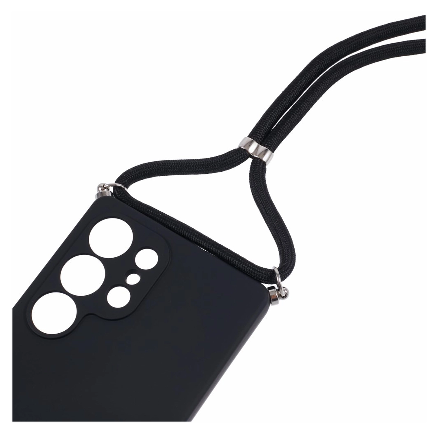 Samsung S25 Ultra Hoesje met Koord en Camera Bescherming Back Cover Zwart afbeelding 8