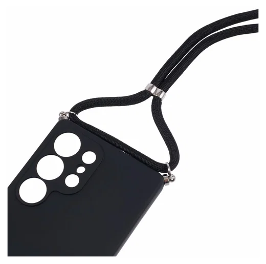 Samsung S25 Ultra Hoesje met Koord en Camera Bescherming Back Cover Zwart afbeelding 8