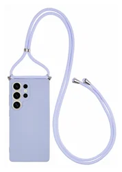 Samsung S25 Ultra Hoesje met Koord en Camera Bescherming Back Cover Lichtpaars afbeelding