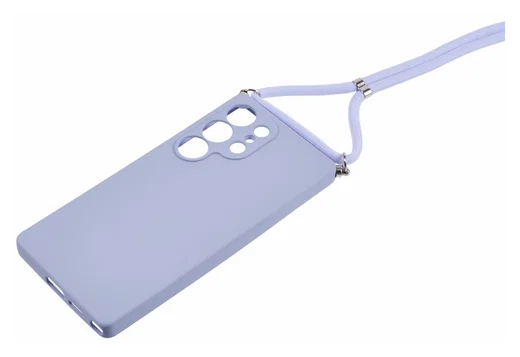 Samsung S25 Ultra Hoesje met Koord en Camera Bescherming Back Cover Lichtpaars afbeelding 7