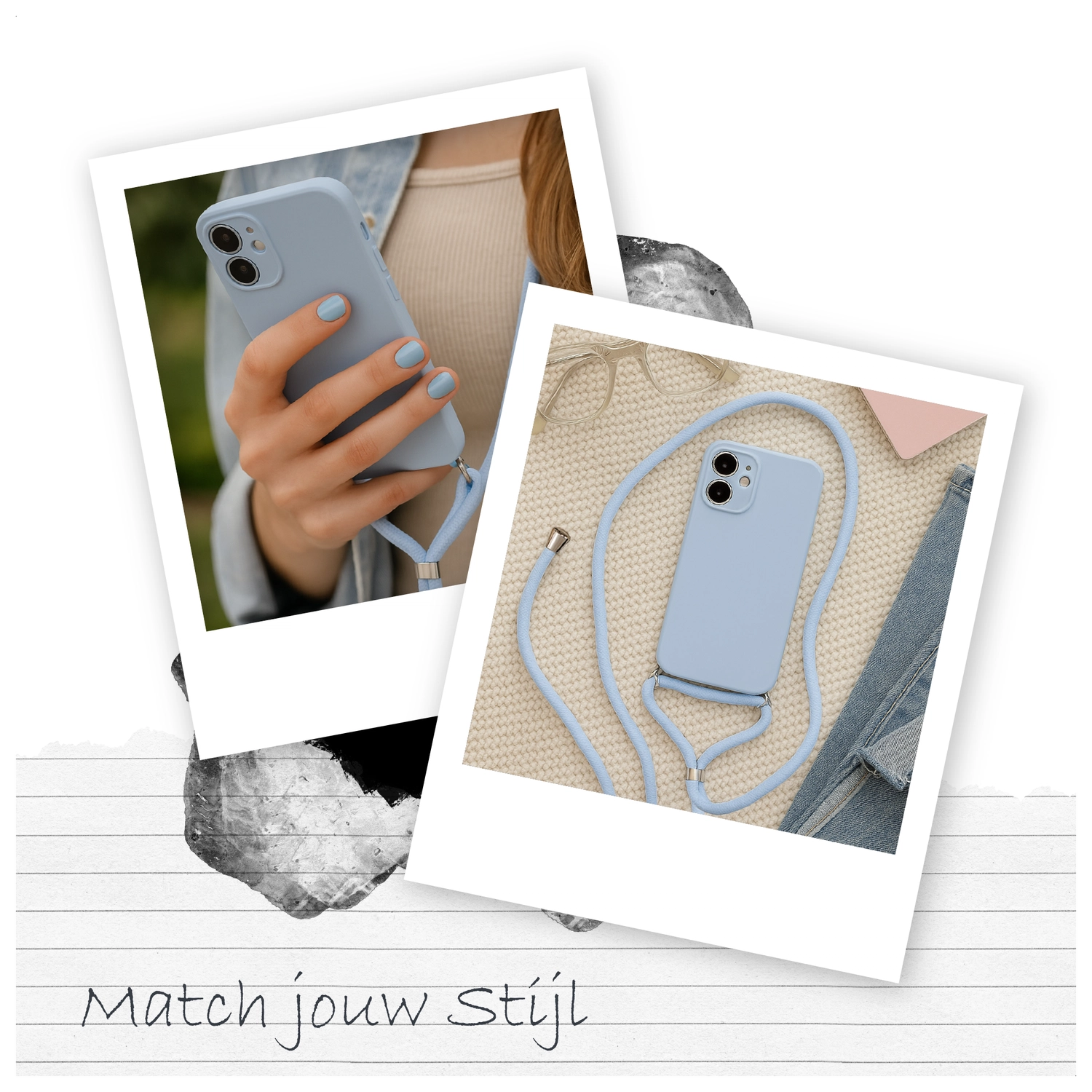 Samsung S25 Ultra Hoesje met Koord en Camera Bescherming Back Cover Lichtpaars afbeelding 4