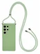 Samsung S25 Ultra Hoesje met Koord en Camera Bescherming Back Cover Matcha Groen