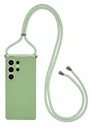 Samsung S25 Ultra Hoesje met Koord en Camera Bescherming Back Cover Matcha Groen