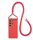 Samsung S25 Ultra Hoesje met Koord en Camera Bescherming Back Cover Rood