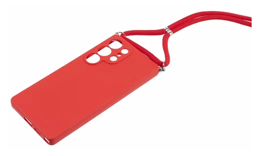 Samsung S25 Ultra Hoesje met Koord en Camera Bescherming Back Cover Rood afbeelding 7