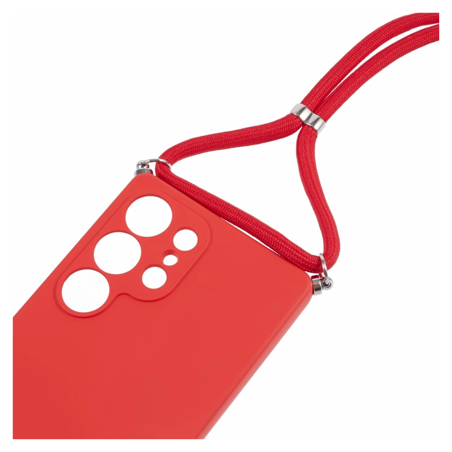 Samsung S25 Ultra Hoesje met Koord en Camera Bescherming Back Cover Rood afbeelding 8