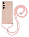 Samsung Galaxy S25 Hoesje met Koord en Camera Bescherming Back Cover Roze