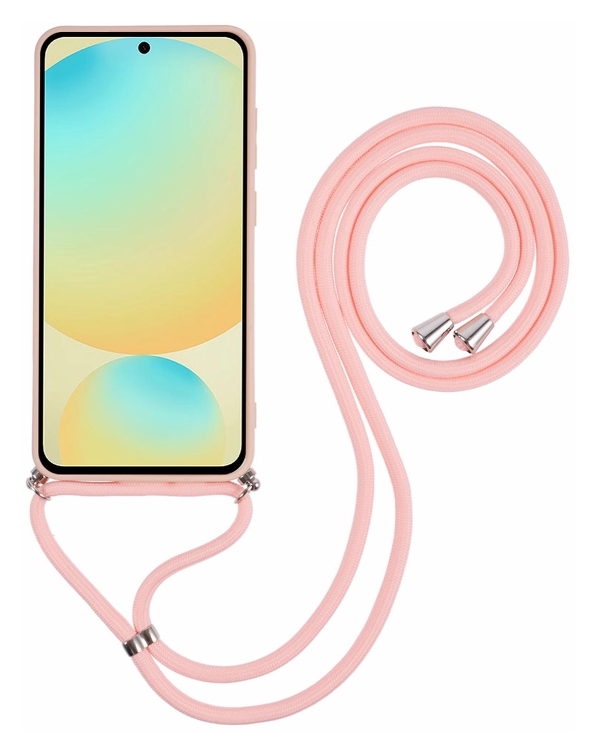 Samsung Galaxy S25 Hoesje met Koord en Camera Bescherming Back Cover Roze afbeelding 9