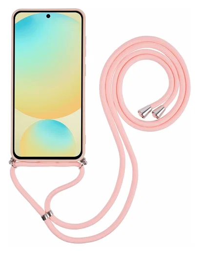 Samsung Galaxy S25 Hoesje met Koord en Camera Bescherming Back Cover Roze afbeelding 9