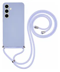 Samsung Galaxy S25 Hoesje met Koord en Camera Bescherming Back Cover Lichtpaars afbeelding