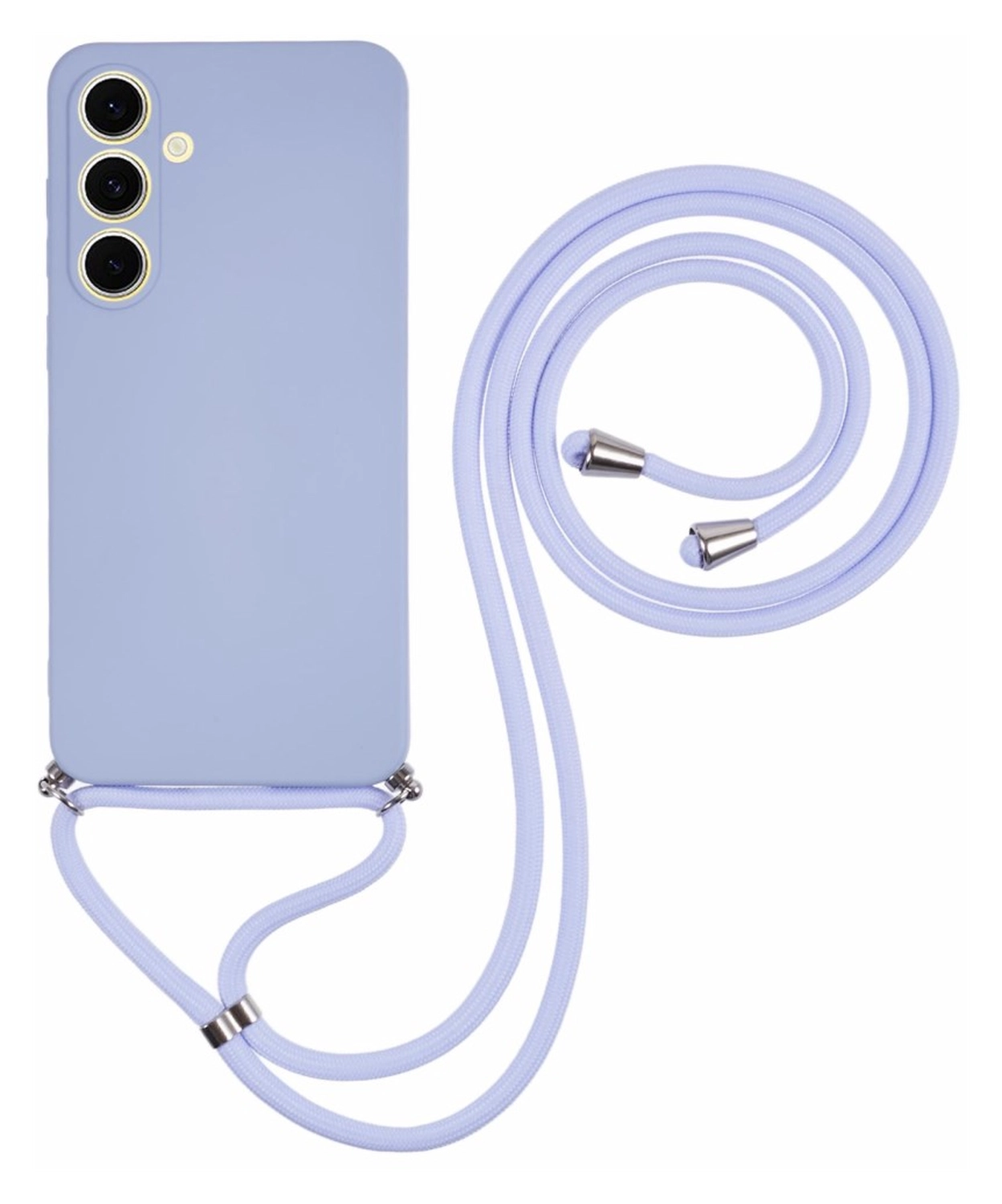 Samsung S25 Plus Hoesje met Koord en Camera Bescherming Back Cover Lichtpaars afbeelding 1