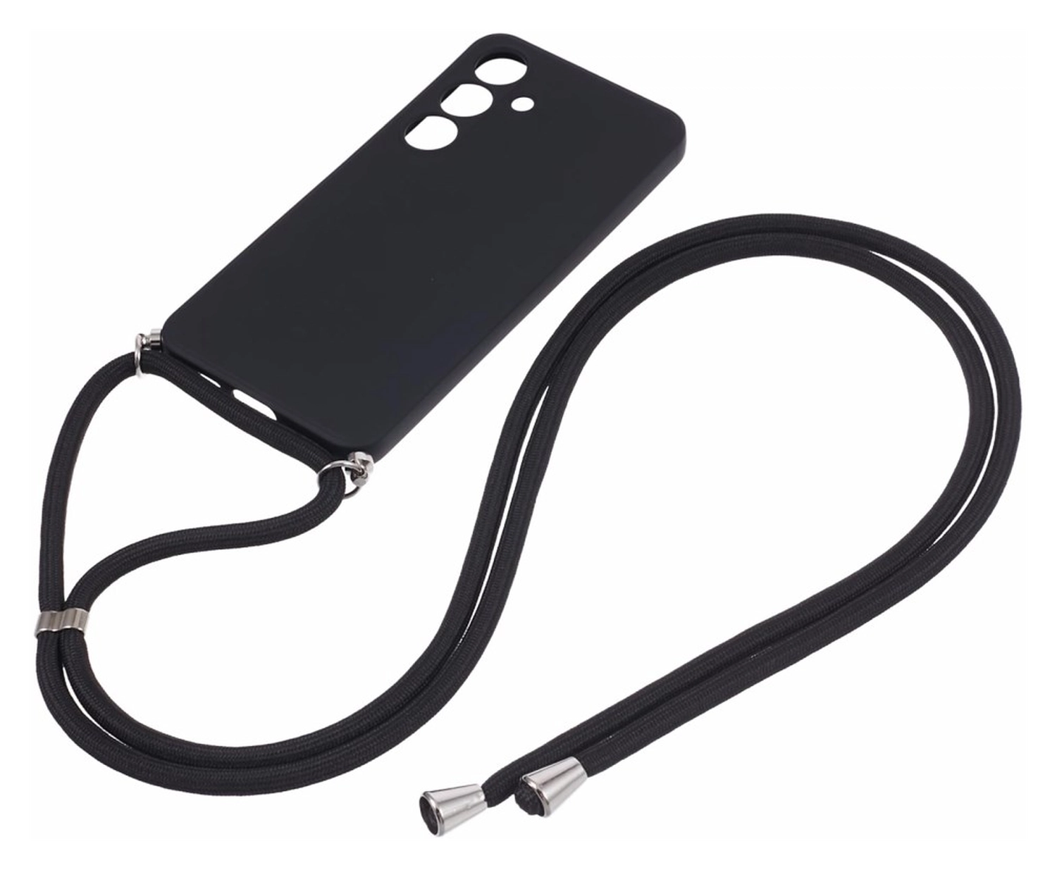 Samsung S24 Hoesje met Koord en Camera Bescherming Back Cover Zwart afbeelding 6