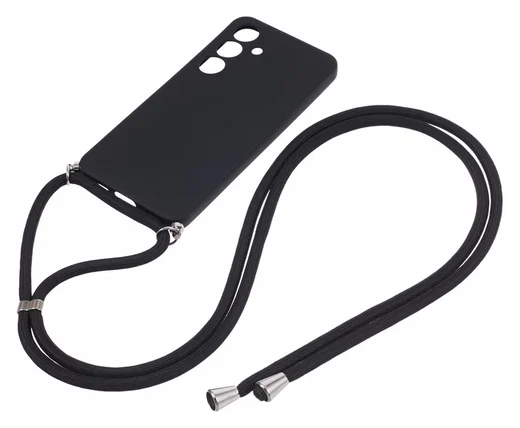 Samsung S24 Hoesje met Koord en Camera Bescherming Back Cover Zwart afbeelding 6