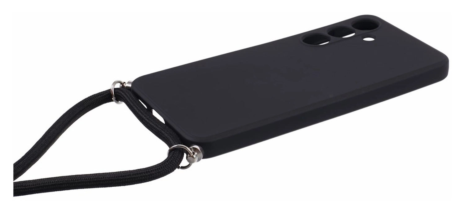Samsung S24 Hoesje met Koord en Camera Bescherming Back Cover Zwart afbeelding 7