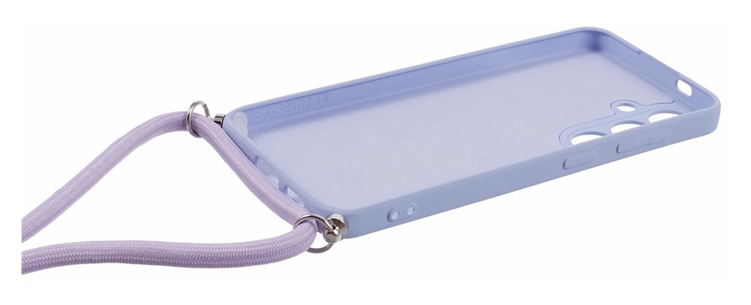 Samsung S24 Hoesje met Koord en Camera Bescherming Back Cover Lichtpaars afbeelding 6