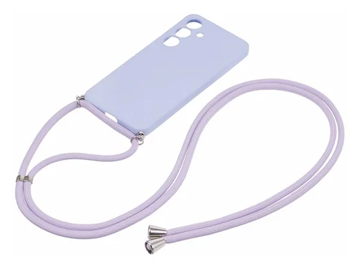 Samsung S24 Hoesje met Koord en Camera Bescherming Back Cover Lichtpaars afbeelding 8