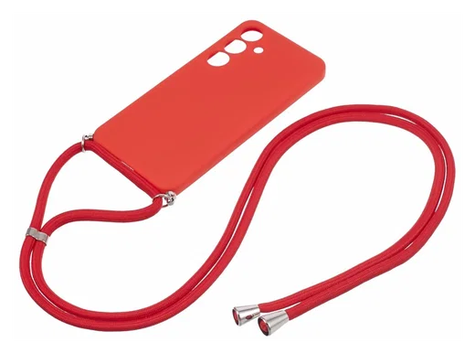 Samsung S24 Hoesje met Koord en Camera Bescherming Back Cover Rood afbeelding 6
