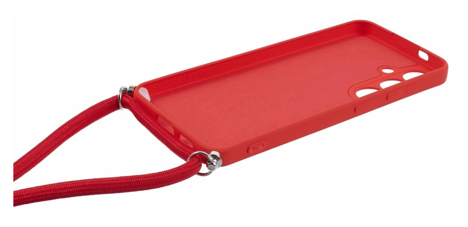 Samsung S24 Hoesje met Koord en Camera Bescherming Back Cover Rood afbeelding 8