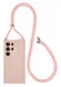 Samsung S24 Ultra Hoesje met Koord en Camera Bescherming Back Cover Roze