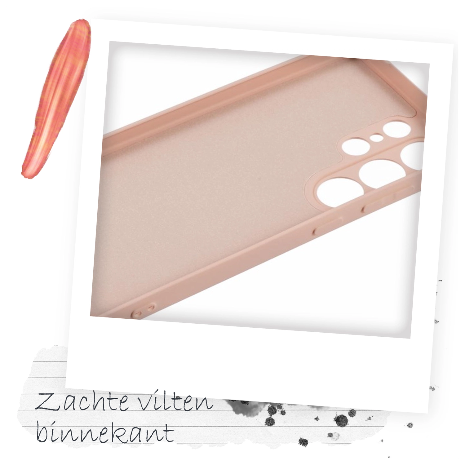 Samsung S24 Ultra Hoesje met Koord en Camera Bescherming Back Cover Roze afbeelding 5