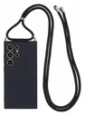 Samsung S24 Ultra Hoesje met Koord en Camera Bescherming Back Cover Zwart