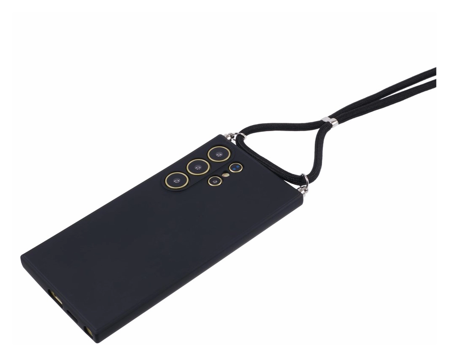 Samsung S24 Ultra Hoesje met Koord en Camera Bescherming Back Cover Zwart afbeelding 7