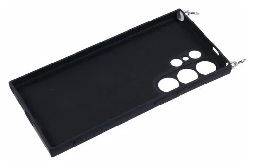 Samsung S24 Ultra Hoesje met Koord en Camera Bescherming Back Cover Zwart afbeelding 9