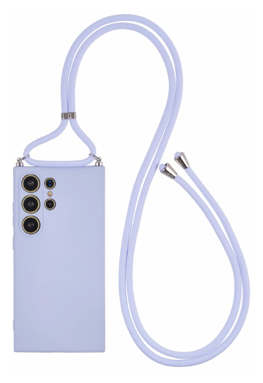 Samsung S24 Ultra Hoesje met Koord en Camera Bescherming Back Cover Lichtpaars afbeelding 1