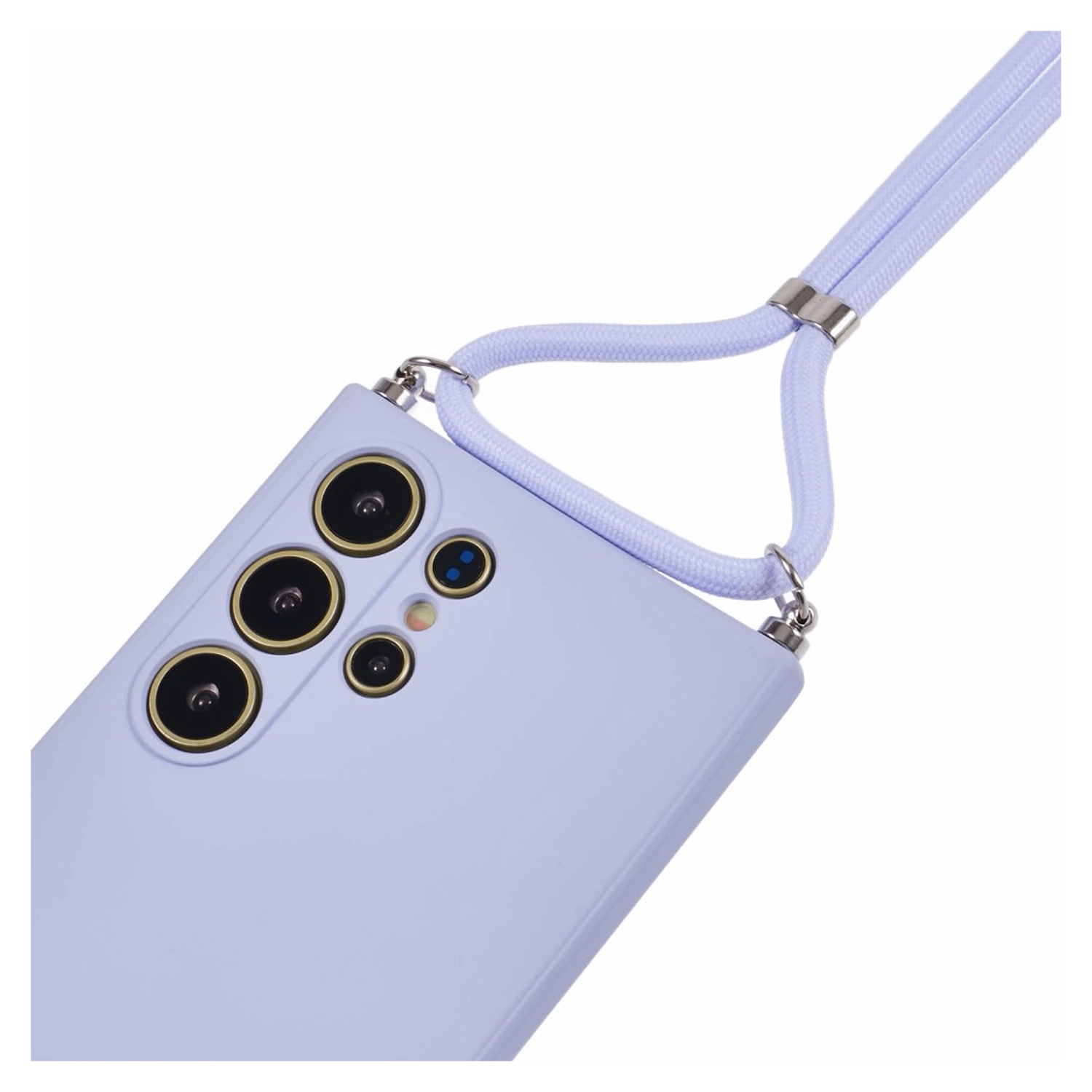 Samsung S24 Ultra Hoesje met Koord en Camera Bescherming Back Cover Lichtpaars afbeelding 8