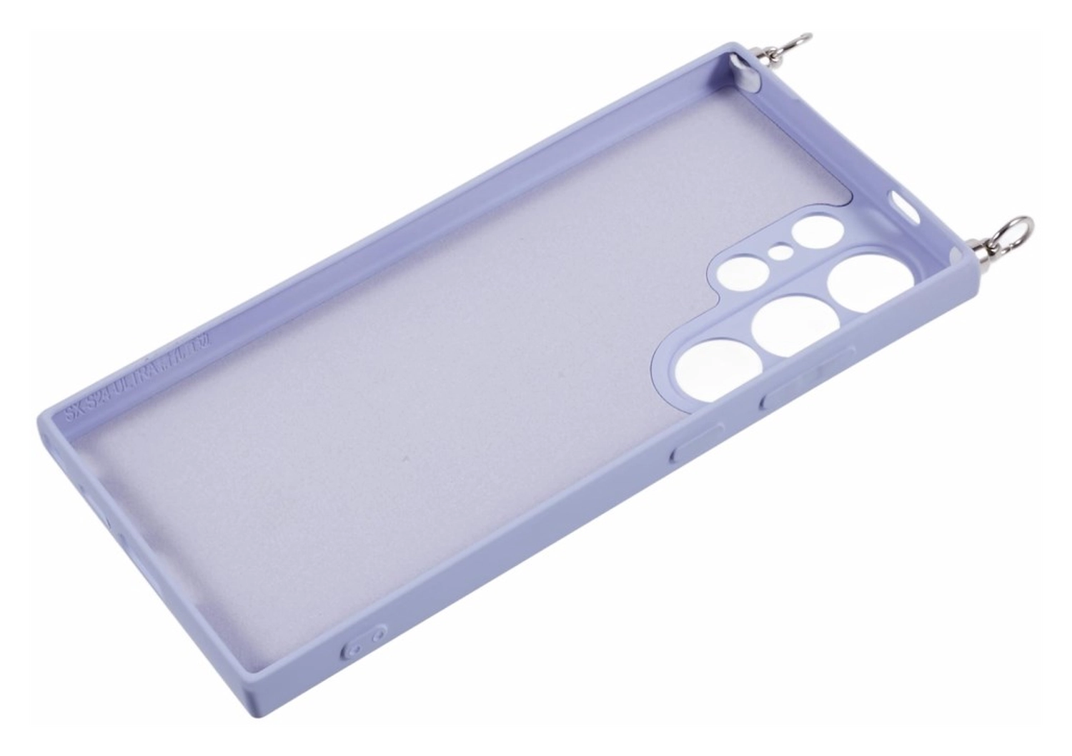 Samsung S24 Ultra Hoesje met Koord en Camera Bescherming Back Cover Lichtpaars afbeelding 9