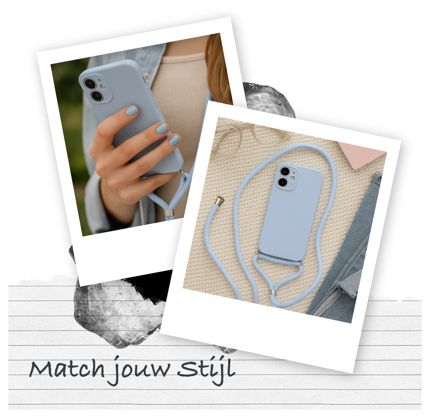 Samsung S24 Ultra Hoesje met Koord en Camera Bescherming Back Cover Lichtpaars afbeelding 5