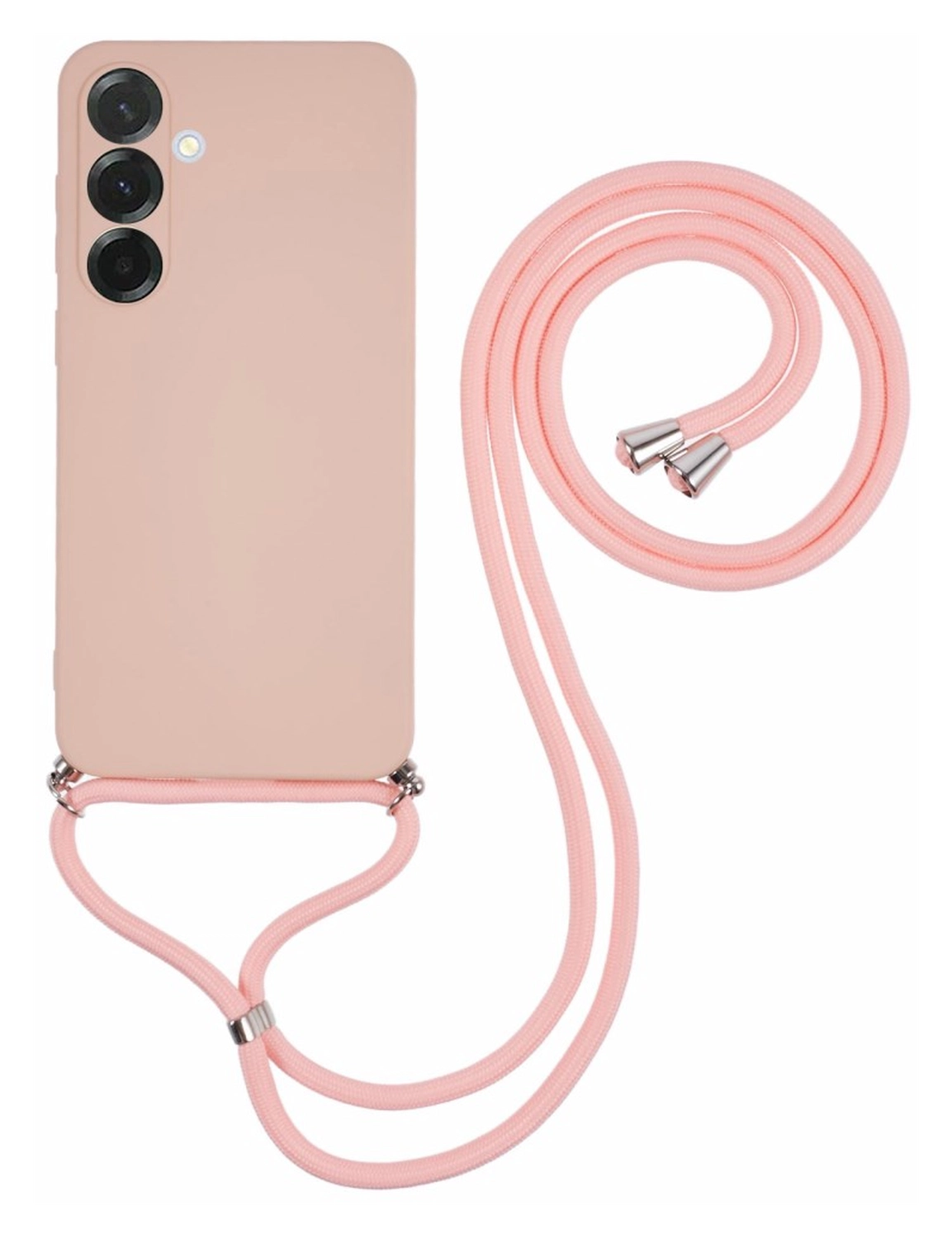 Samsung Galaxy A56 Hoesje met Koord en Camera Bescherming Back Cover Roze afbeelding 1