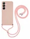 Samsung Galaxy A56 Hoesje met Koord en Camera Bescherming Back Cover Roze