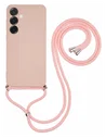 Samsung Galaxy A56 Hoesje met Koord en Camera Bescherming Back Cover Roze