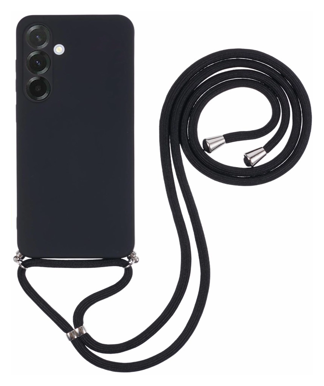 Samsung Galaxy A56 Hoesje met Koord en Camera Bescherming Back Cover Zwart afbeelding 1