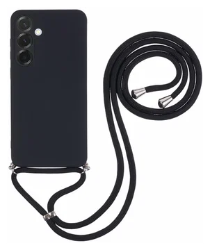 Samsung Galaxy A56 Hoesje met Koord en Camera Bescherming Back Cover Zwart