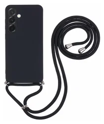 Samsung Galaxy A56 Hoesje met Koord en Camera Bescherming Back Cover Zwart afbeelding